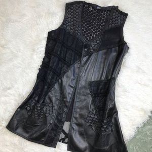 Legate Faux Leather And Silk Vest